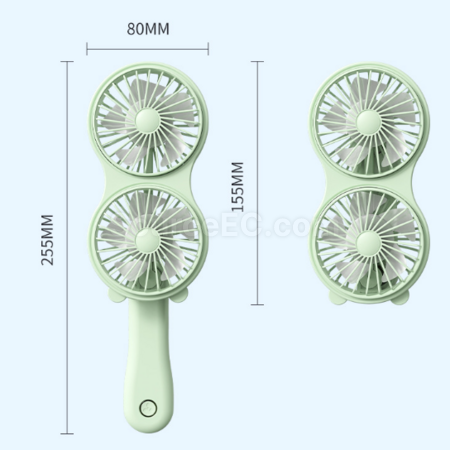 Customization Portable Desktop Handheld Double Head Fan Promotional Products