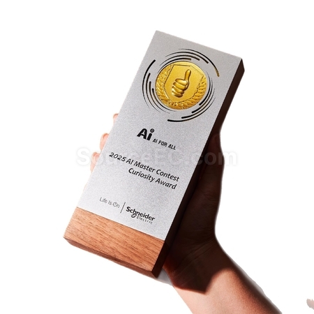 Customization Solid Wood Metal Trophy Promotional Products