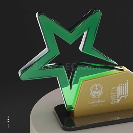 Customization Green Star Crystal Acrylic Trophy Promotional Products