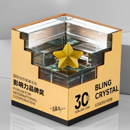 Customization Creative Solid Wood Crystal Trophy Promotional Products