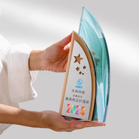 Customization Creative Sailboat Crystal Trophy Promotional Products