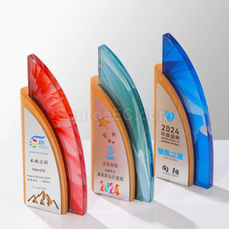 Customization Creative Sailboat Crystal Trophy Promotional Products