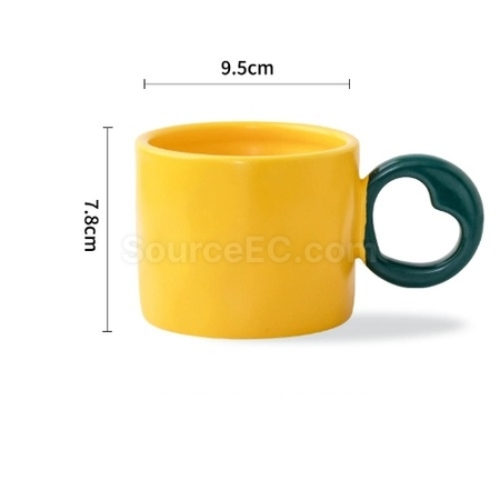 Customization Ceramic cup with a heart - shaped handle Promotional Products