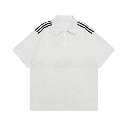 Customization Striped Zippered Polo Shirt Promotional Products
