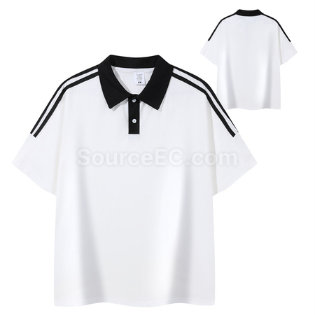 Customization Color-Blocked Three-Striped Polo Shirt Promotional Products