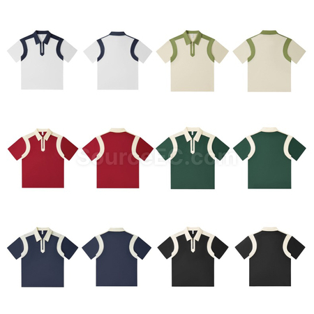 Customization Vintage Patchwork Polo Shirt Promotional Products