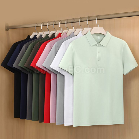 Customization Jacquard Cotton Seamless Solid Color Polo Shirt Promotional Products