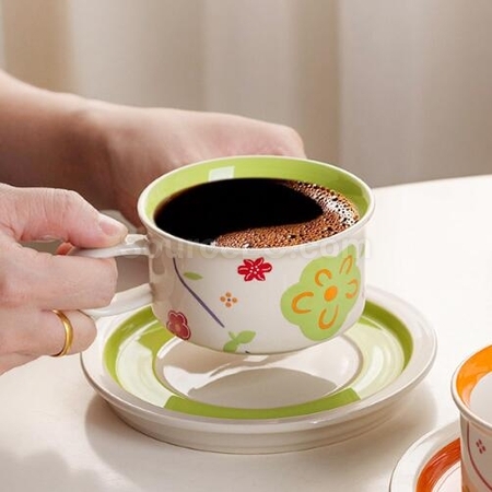 Customization Vintage Ceramic Coffee Cup And Saucer Det Promotional Products