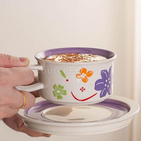 Customization Vintage Ceramic Coffee Cup And Saucer Det Promotional Products