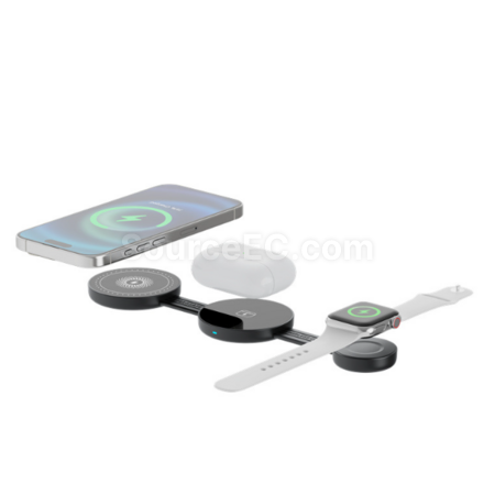 Customization Folding three - in - one magnetic wireless charger Promotional Products