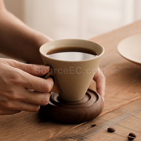 Customization Stoneware Funnel Coffee Cup Promotional Products