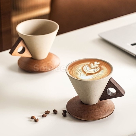 Customization Stoneware Funnel Coffee Cup Promotional Products