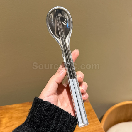Customization Stainless steel chopsticks and spoon set, portable tableware Promotional Products