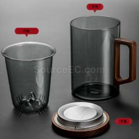 Customization High borosilicate glass water cup with tea separation function for making tea Promotional Products