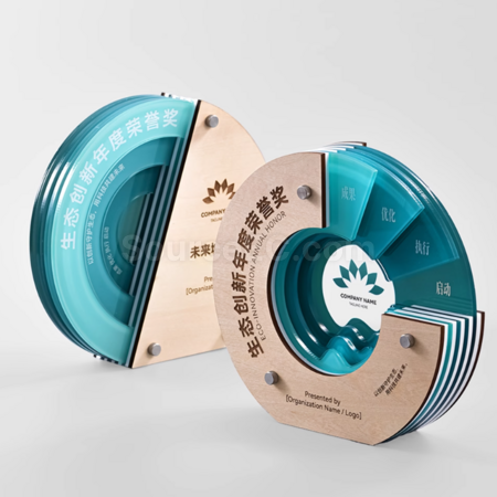Customization Solid Wood Acrylic Trophy Promotional Products