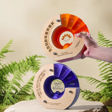 Customization Solid Wood Acrylic Trophy Promotional Products
