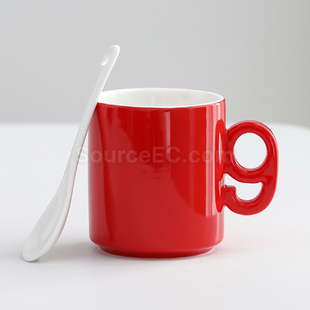Customization Numbers handle ceramic cup Promotional Products