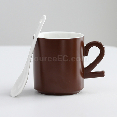 Customization Numbers handle ceramic cup Promotional Products