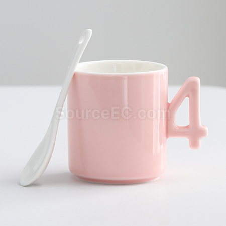 Customization Numbers handle ceramic cup Promotional Products