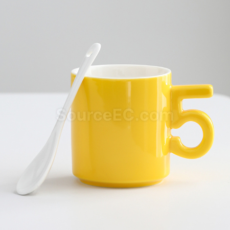 Customization Numbers handle ceramic cup Promotional Products