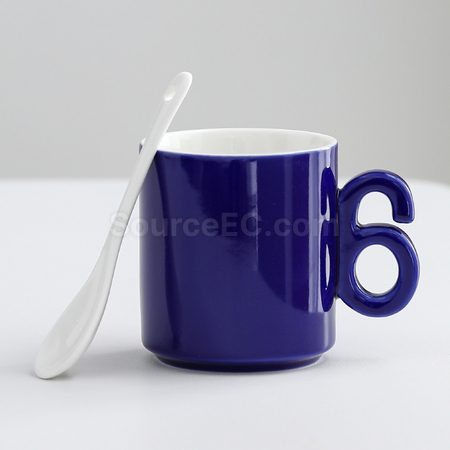 Customization Numbers handle ceramic cup Promotional Products
