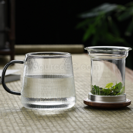 Customization Glass tea cup with tea and water separation function for making tea Promotional Products