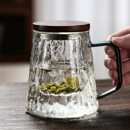 Customization Glass tea cup with separate tea and water compartments for brewing Promotional Products