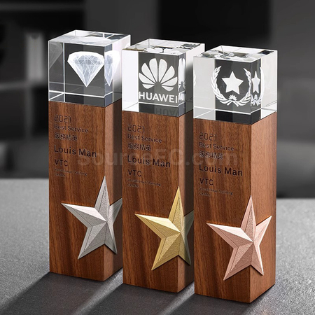 Customization Wooden Crystal Trophy Promotional Products