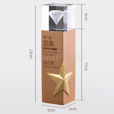Customization Wooden Crystal Trophy Promotional Products