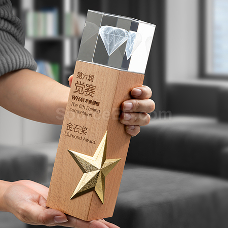 Customization Wooden Crystal Trophy Promotional Products