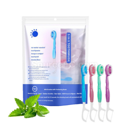 Customization Disposable portable soft-bristle toothbrush with floss Promotional Products