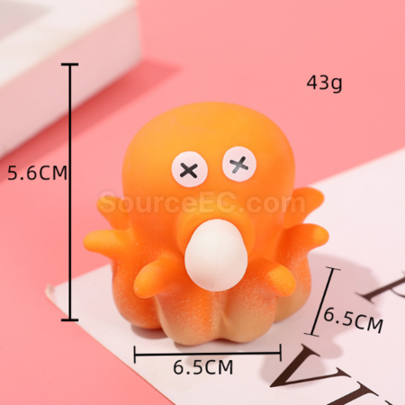 Customization Little Octopus Bubble-Blowing Stress-Relief Squishy Toy Promotional Products