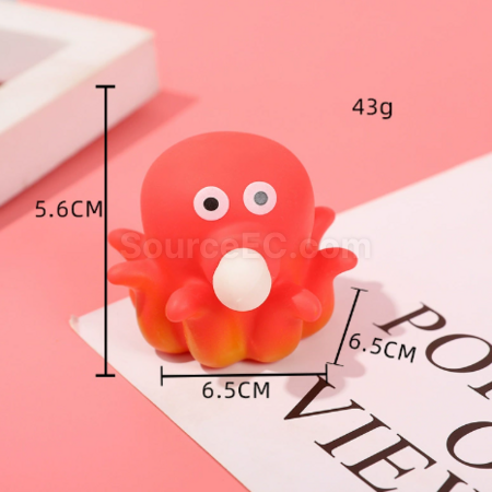 Customization Little Octopus Bubble-Blowing Stress-Relief Squishy Toy Promotional Products