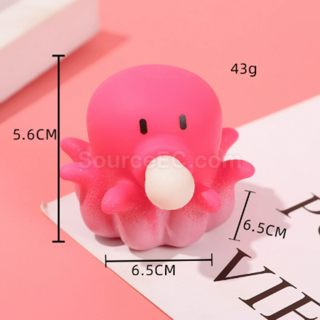 Customization Little Octopus Bubble-Blowing Stress-Relief Squishy Toy Promotional Products