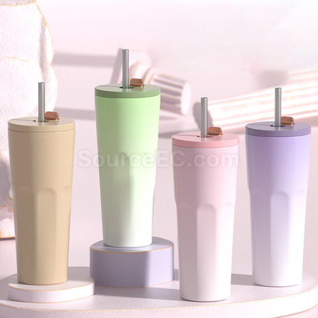 700ML Large Capacity Automatic Bounce Gradient Insulated Mug
