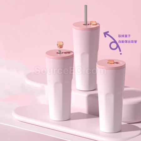 Customization 700ML Large Capacity Automatic Bounce Gradient Insulated Mug Promotional Products