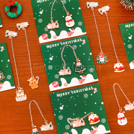 Customization Christmas Metal Pendant Bookmark Promotional Products