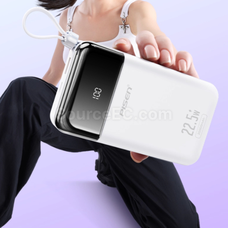 Customization Pisen Comes With A 22.5W Mini Power Bank With Four PD Wires. Promotional Products