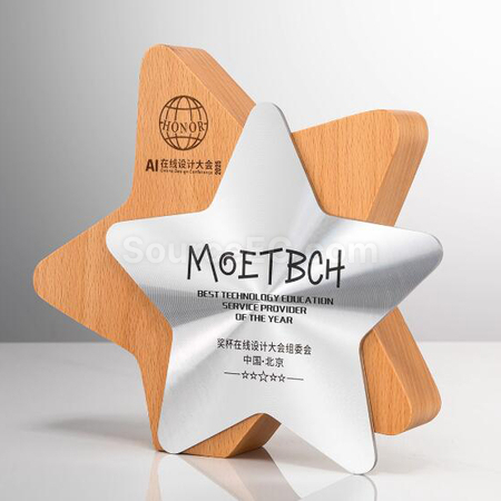 Customization Solid Wood Metal Award Promotional Products
