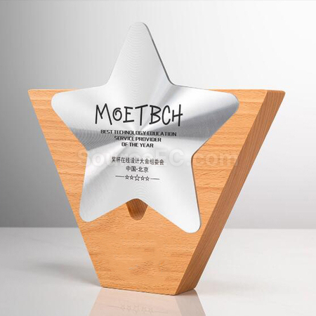 Customization Solid Wood Metal Award Promotional Products