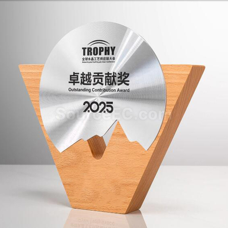 Customization Solid Wood Metal Award Promotional Products