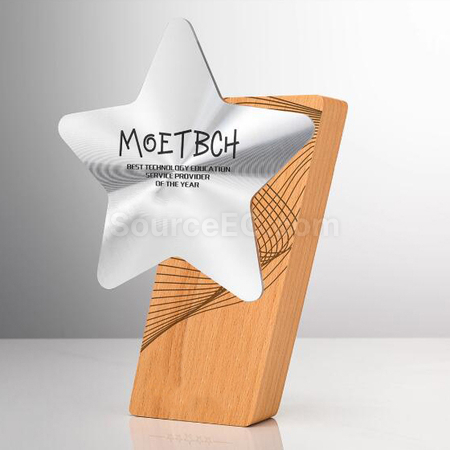 Customization Solid Wood Metal Award Promotional Products