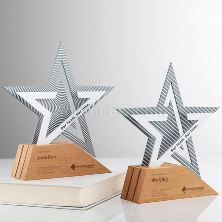 Customization Solid Wood Metal Award Promotional Products