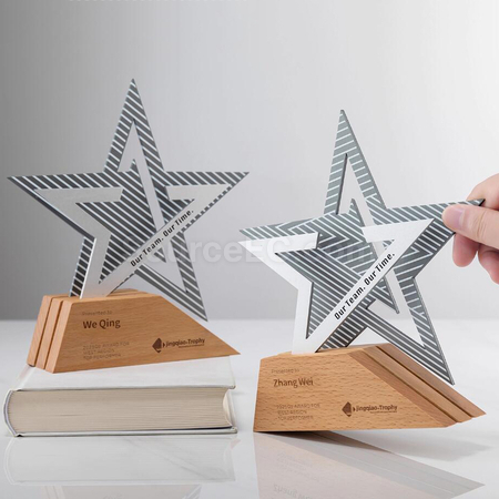 Customization Solid Wood Metal Award Promotional Products