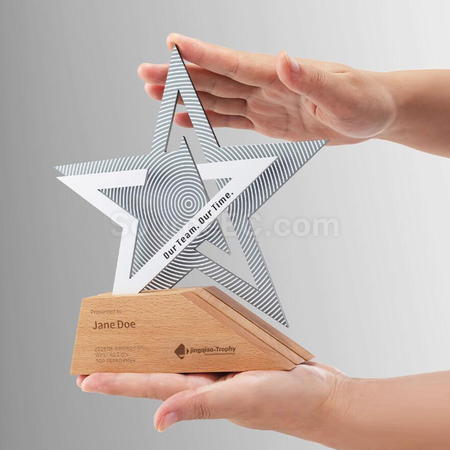 Customization Solid Wood Metal Award Promotional Products