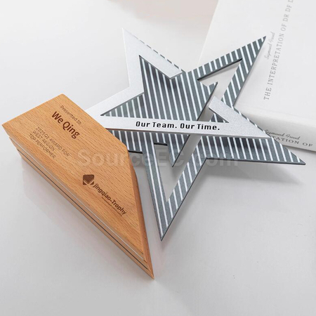Customization Solid Wood Metal Award Promotional Products
