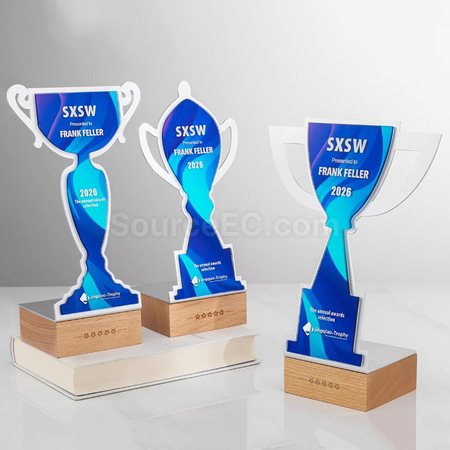 Customization Solid Wood Metal Award Promotional Products
