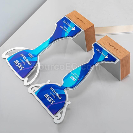 Customization Solid Wood Metal Award Promotional Products
