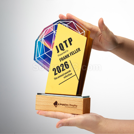 Customization Metal Crystal Solid Wood Trophy Promotional Products