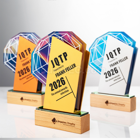 Customization Metal Crystal Solid Wood Trophy Promotional Products
